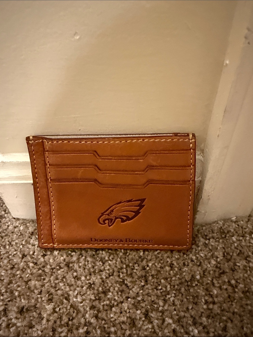 Dooney & Bourke Florentine Eagles  Leather Card & Key Holder with Embossed Log